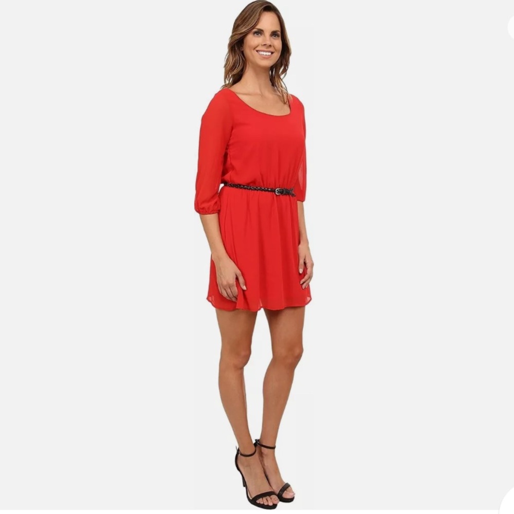 Gabriella Rocha Womens Sunday Belted Mini Dress Poppy Red Size XL